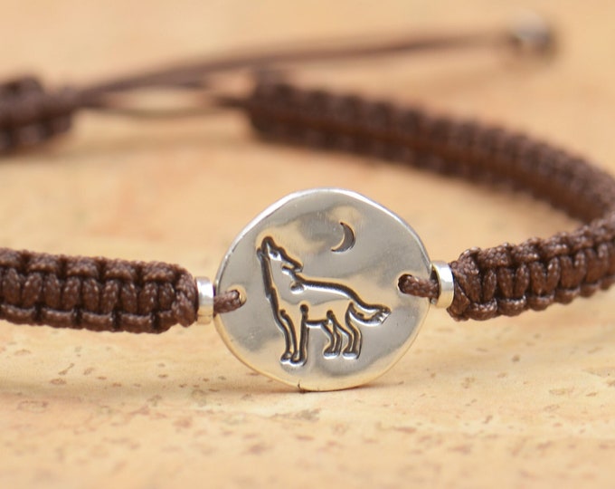 Wolf moon bracelet.Artisan Sterling silver stars,mountain bracelet. exclusive nature, Handmade Metalsmithing