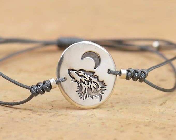 Wolf moon bracelet.Artisan Sterling silver stars,mountain bracelet. exclusive nature, Handmade Metalsmithing