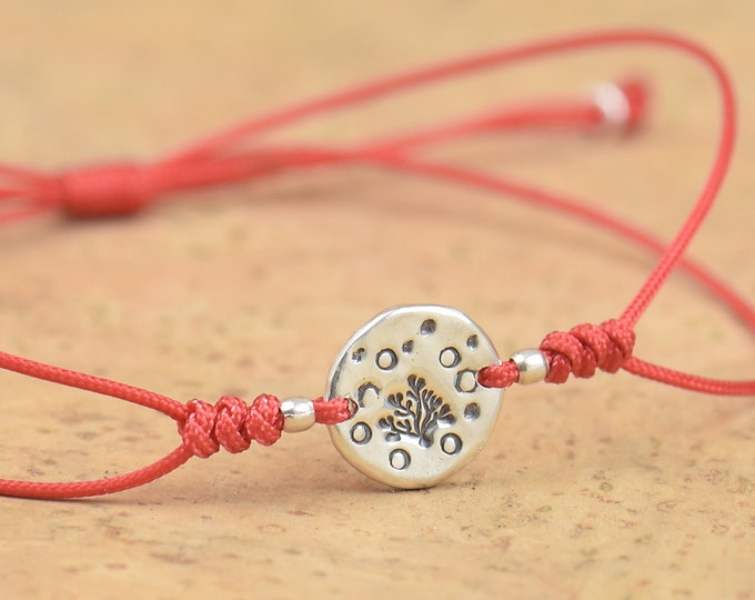 Coral plant bracelet.Artisan Sterling silver sea ocean bracelet. Moon bracelet ,nature, Handmade Beach bracelet.Pebble jewelry