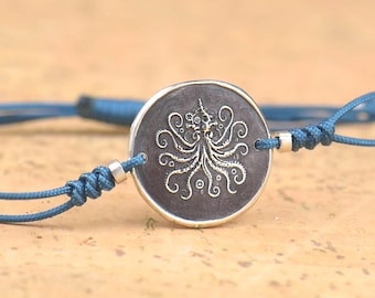 Steampunk octopus Sterling Silver bracelet.Artisan Sterling silver steampunk octopus ,sea bracelet, exclusive nature, Handmade Metalsmithing