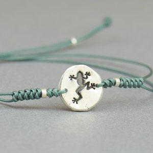 Armband med groda i sterlingsilver. Herrarmband.