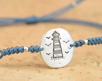Sterling silver Lighthouse Sterling Silver,sea bracelet, ocean, support, birds lovers, bird bracelet, beach bracelet