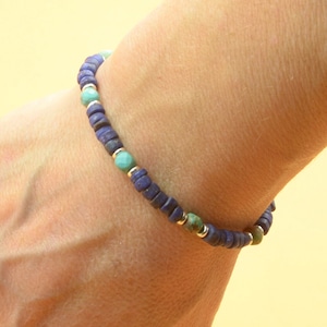 Turquoise Sterling silver and Lapis lazuli bracelet.Blue bracelet.Gift for her.Summer color