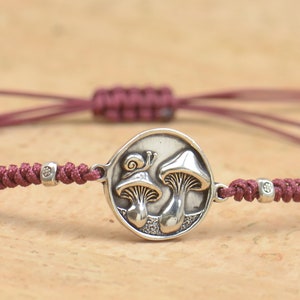 Mushroom 3D Pendant .925 Sterling Silver Fungi Charm main image 1