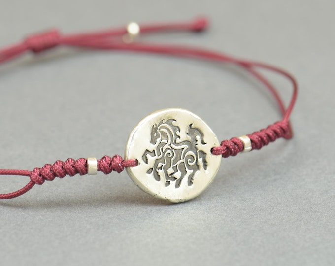 Sterling silver Odin eight leg horse bracelet.Viking.Norse mythology.Artisan handmade.Old Norse Mythology.Bracelet men or women,spiritual