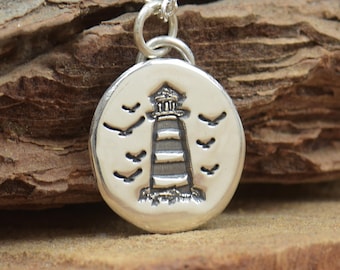 Sterling silver lighthouse pendant.Lighthouse ,My Light Sterling Silver.My guide my support.Lighthouse necklace