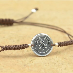 Sterling silver tiny -Forget me not- artisan handmade bead bracelet.Rustic.