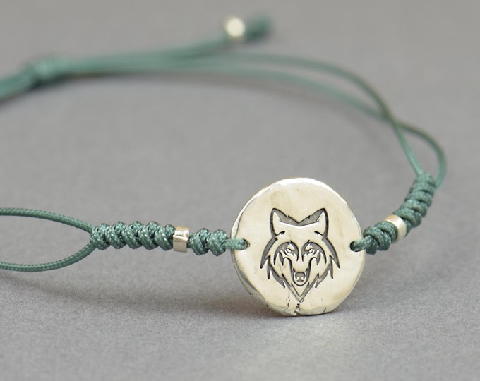 Wolf  bracelet.Artisan Sterling silver stars,mountain bracelet. exclusive nature, Handmade Metalsmithing