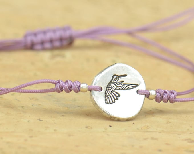 Sterling silver humming-bird bracelet,nature bracelet,bird bracelet,animal,earth.