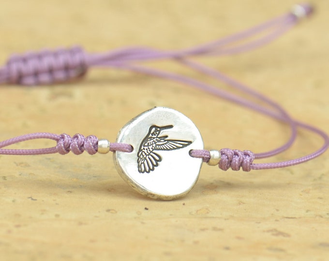 Sterling silver humming-bird bracelet,nature bracelet,bird bracelet,animal,earth.