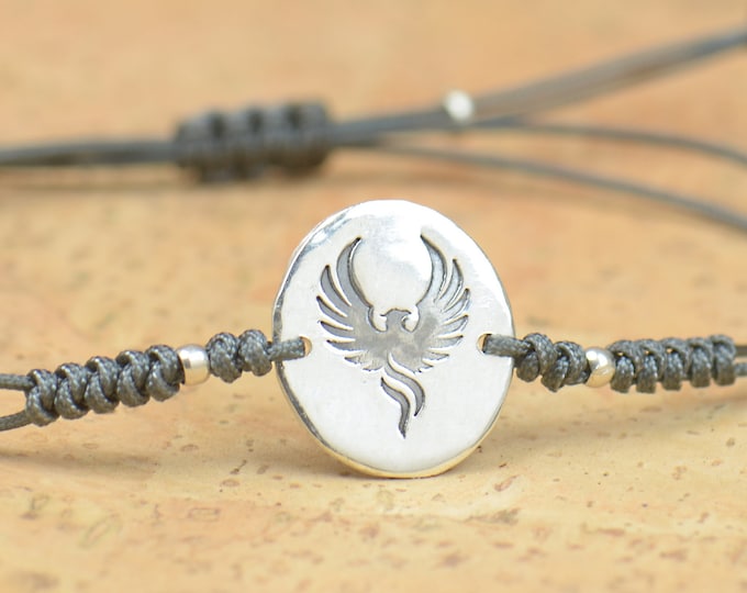 Phoenix bracelet, Bird bracelet,Artisan Sterling silver stars,magic bracelet, angel bracelet Fantasy bracelet.Phoenix bird