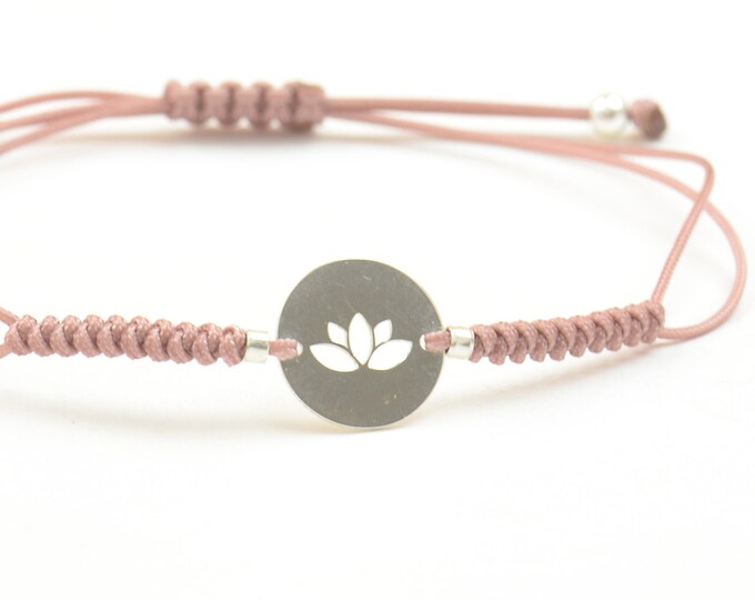 Lotus flower -  Sterling silver bracelet