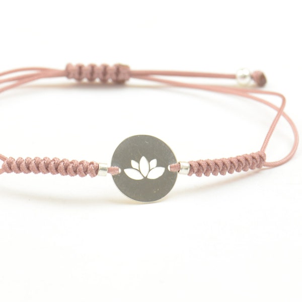 Lotus flower -  Sterling silver bracelet