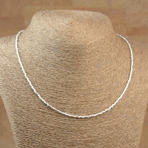 Sterling silver tiny beads necklace