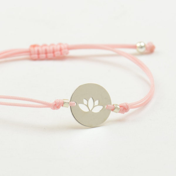 Lotus flower -  Sterling silver bracelet