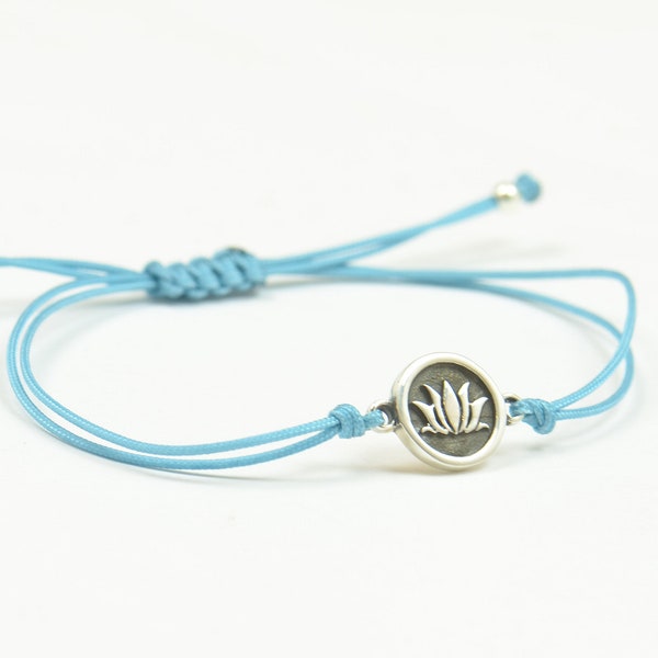 Lotus flower -  Sterling silver bracelet