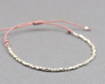 Beaded  bracelet . Sterling silver faceted beads