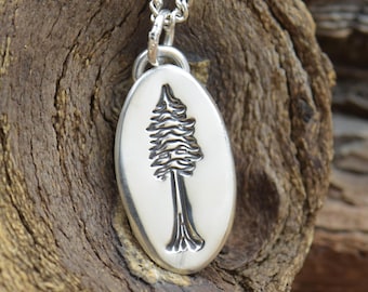 Sequoia Tree sterling silver Pendant .Tall tree Necklace Jewelry handmade sterling silver.Tree lovers.Giante tree Pendant