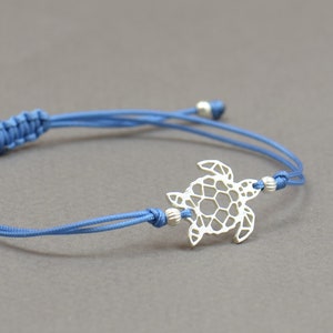 Sterlingzilveren schildpadarmband, natuurarmband, oceaan, zee, dier, aarde.