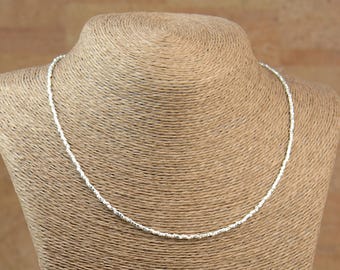 Sterling silver tiny beads necklace