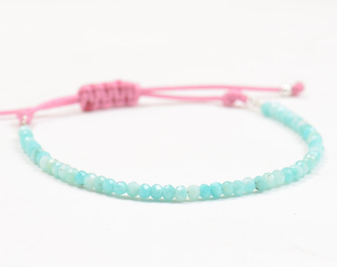 Amazonite bracelet.Blue bracelet.Gemstones bracelet.Turquoise color.Gift for her