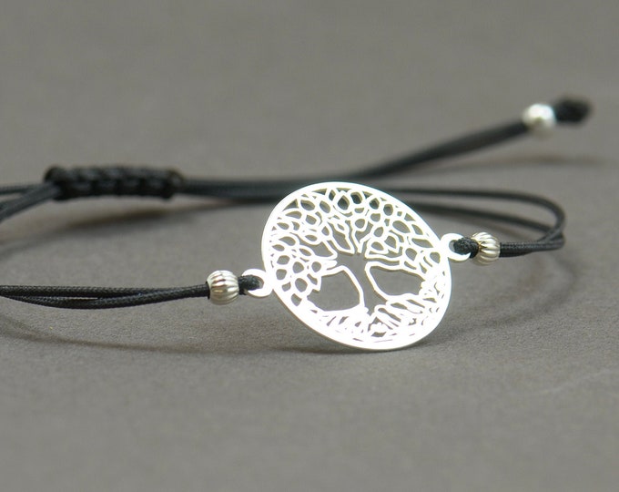 Sterling silver Mandala tree of life bracelet