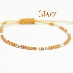 Verstellbar Armband mit Citrin und Sterling Silber