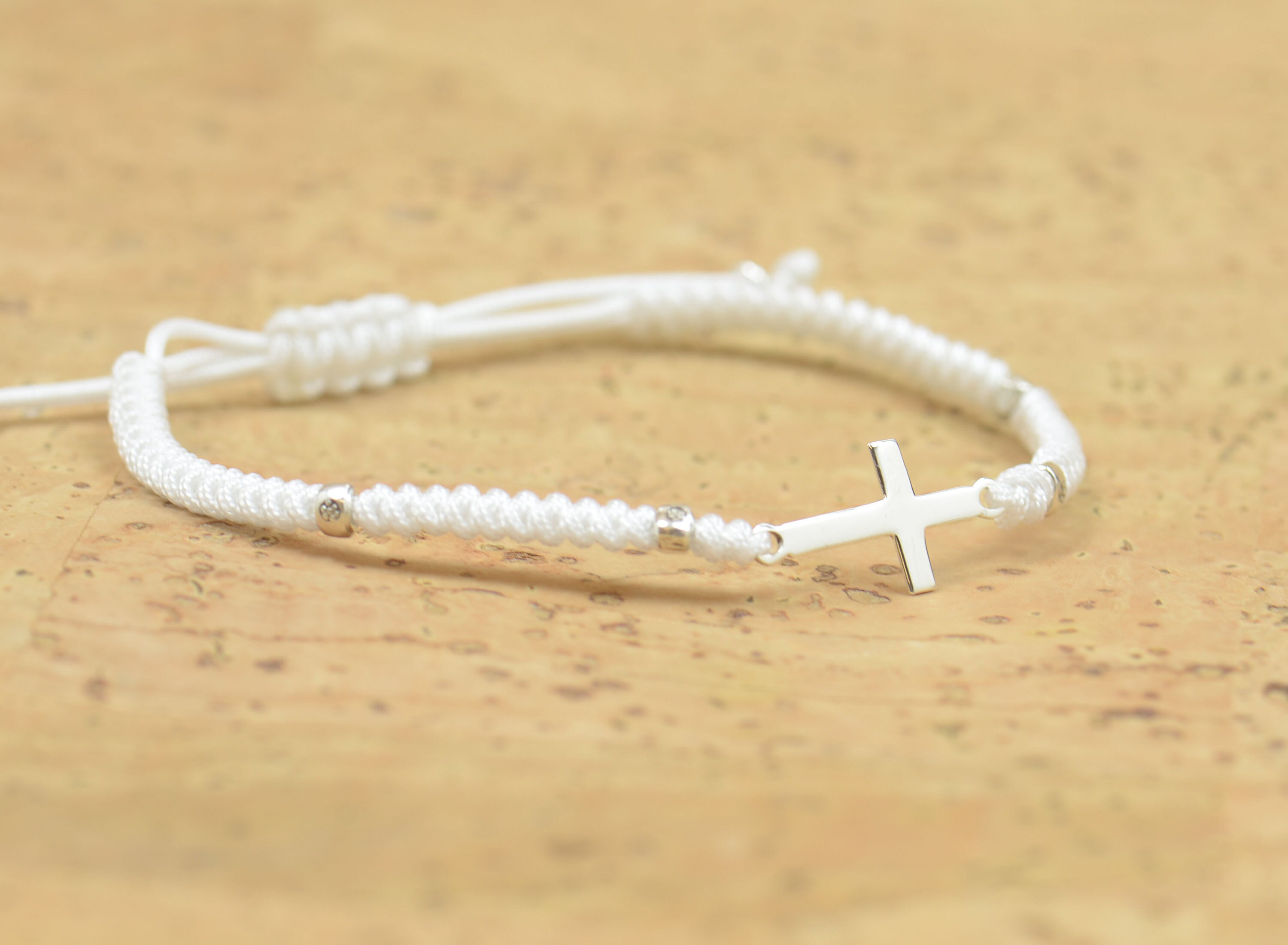 Sterling silver cross charm bracelet.Mens gift.unisex cross Etsy