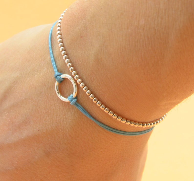 Sterling Silver Karma bracelet . friendship .wedding image 9