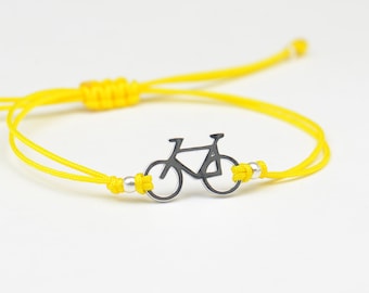 Pulsera de plata de ley con colgante de bicicleta. Regalo para hombre. Pulsera unisex de bicicleta.
