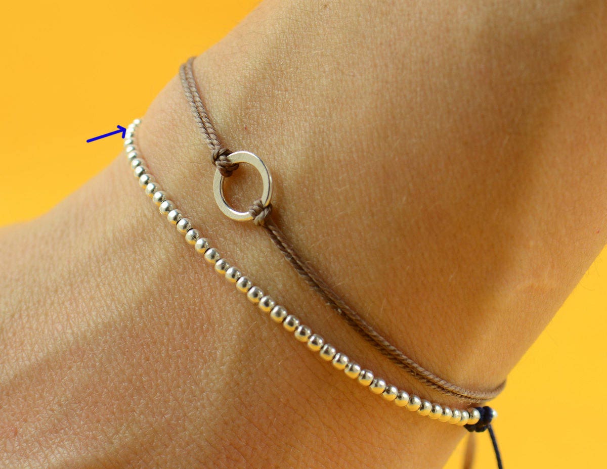 Silver Yellow Gold Bracelet SLIDING KNOT