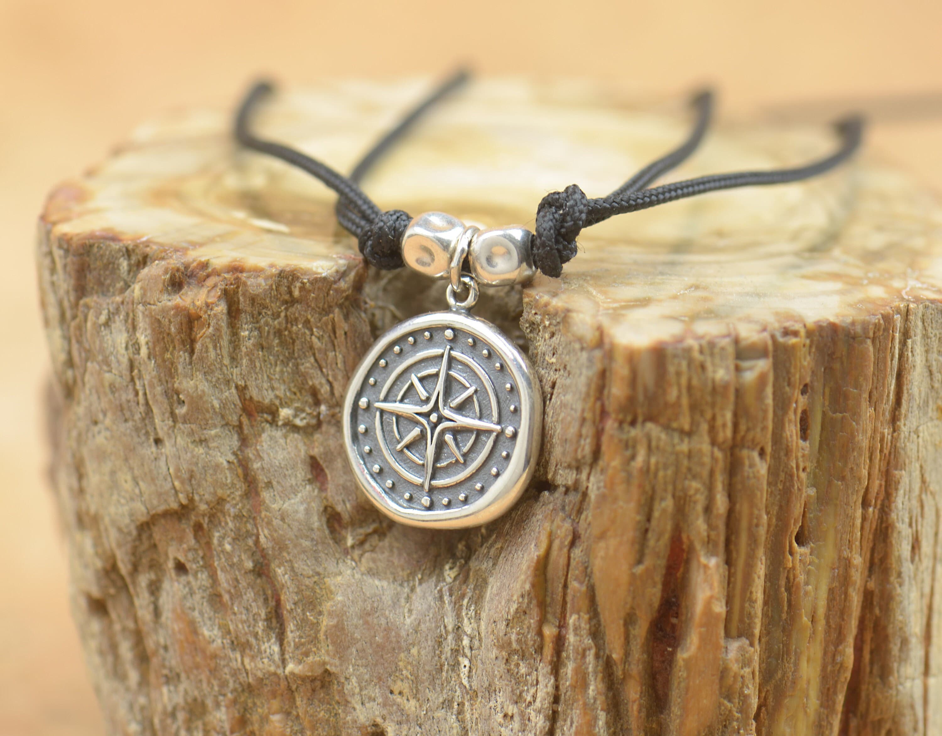 スターリングシルバー製コンパスチャームネックレスペンダント