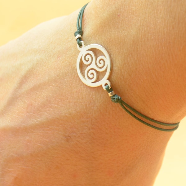Celtic triskel sterling silver bracelet.Men or women