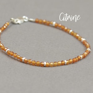 Citrine and  Sterling silver clasp bracelet