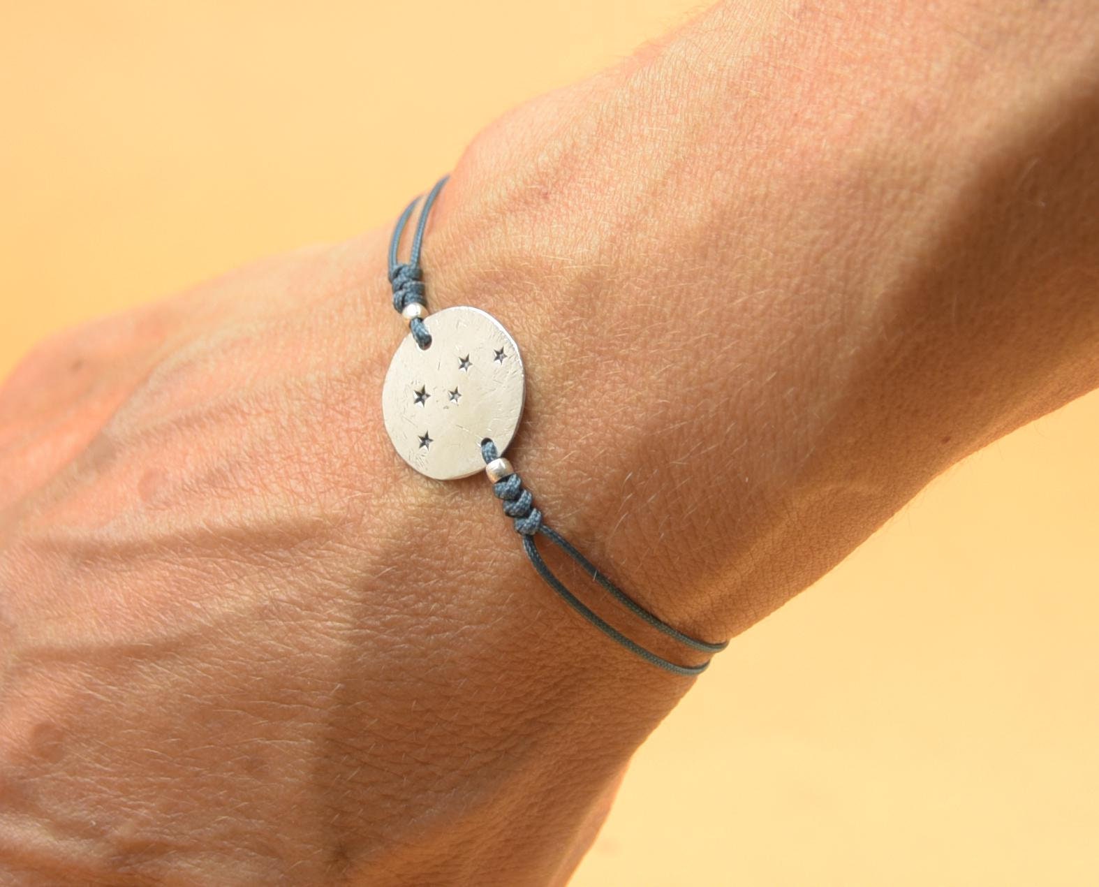 Bracciale 12 Costellazioni In Acciaio Inox, Placcato Oro Rosa E Argento, Con Cristallo Nero, Per Donna