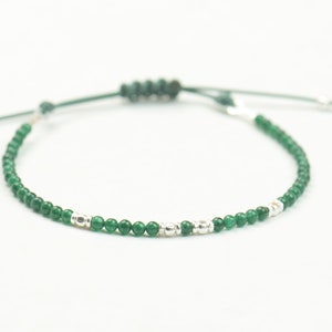 Jade and Sterling silver bracelet.Adjustable Bracelet image 3