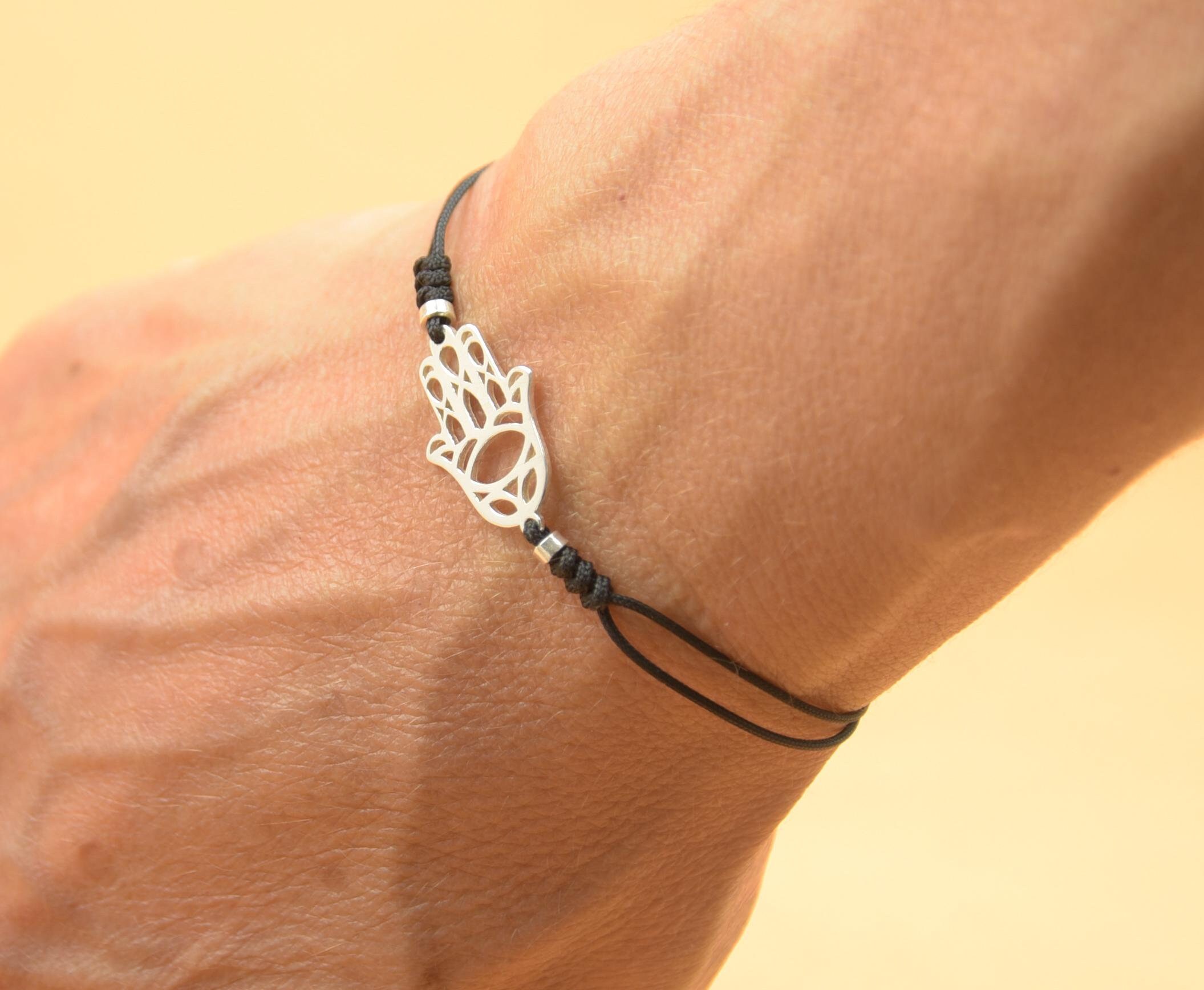 EUEAVAN Bracciale Hamsa Mano di Fatima Bracciale di coppia regolabile