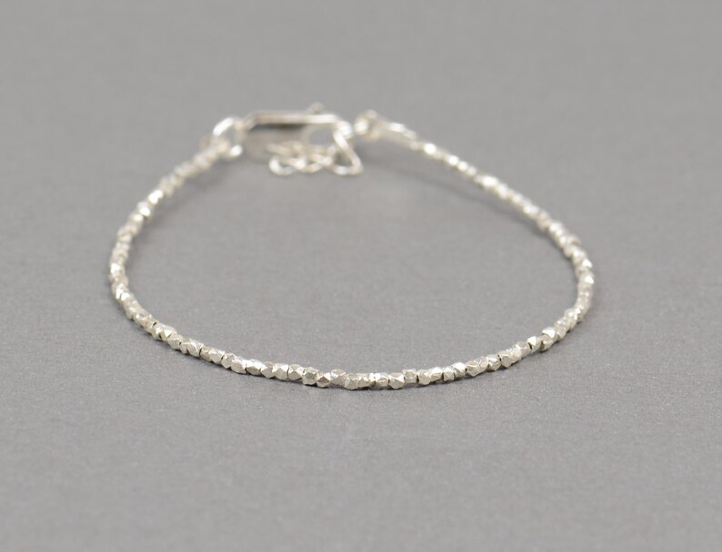 Tiny Sterling Silver Beads Bracelet Etsy