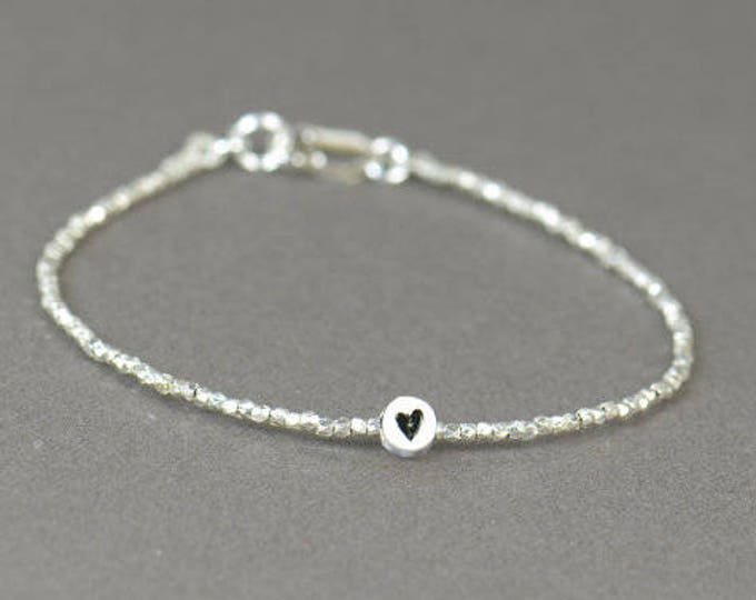 Sterling silver and heart sterling silver charm Bracelet