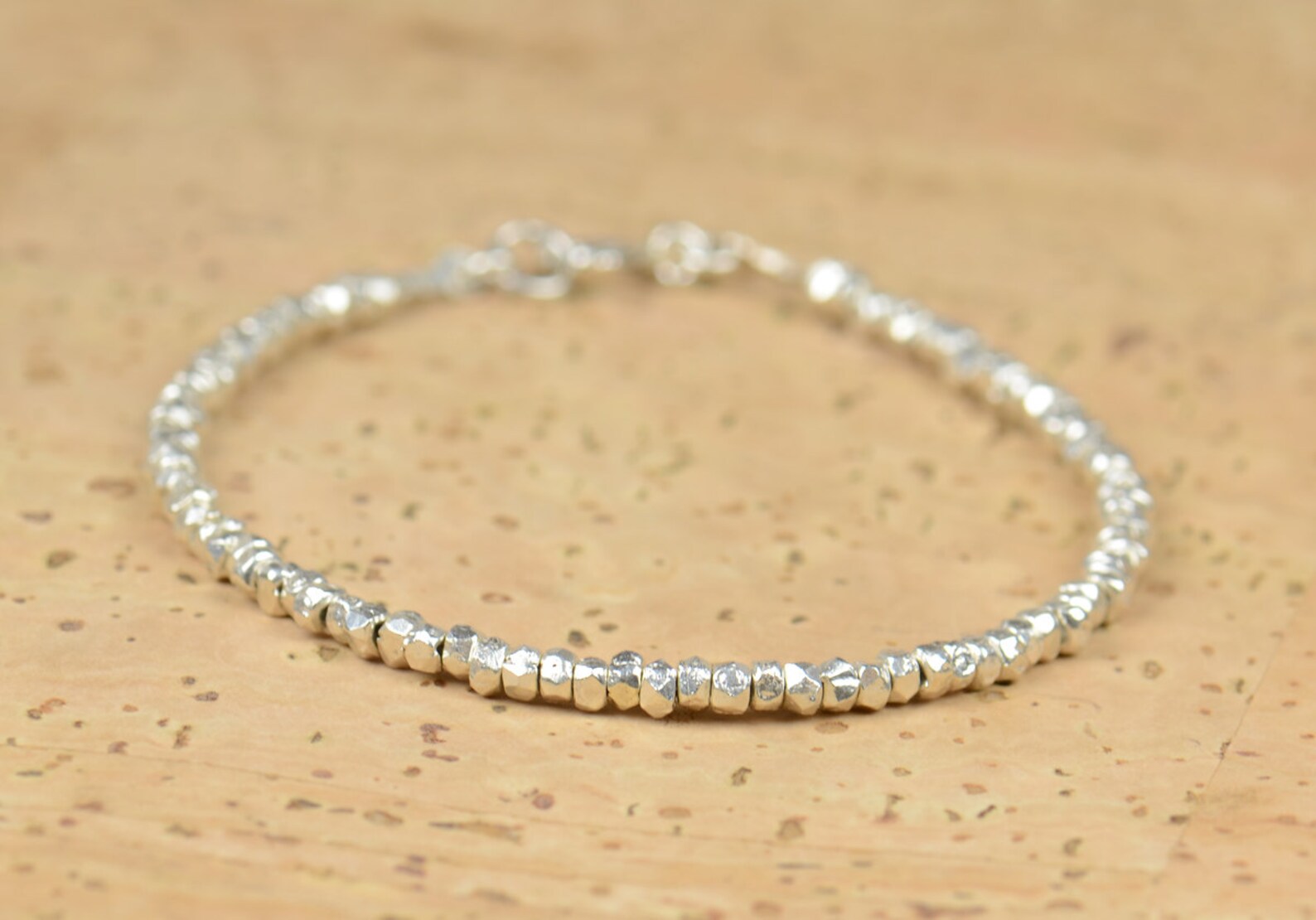 Sterling Silver Beads Bracelet Etsy