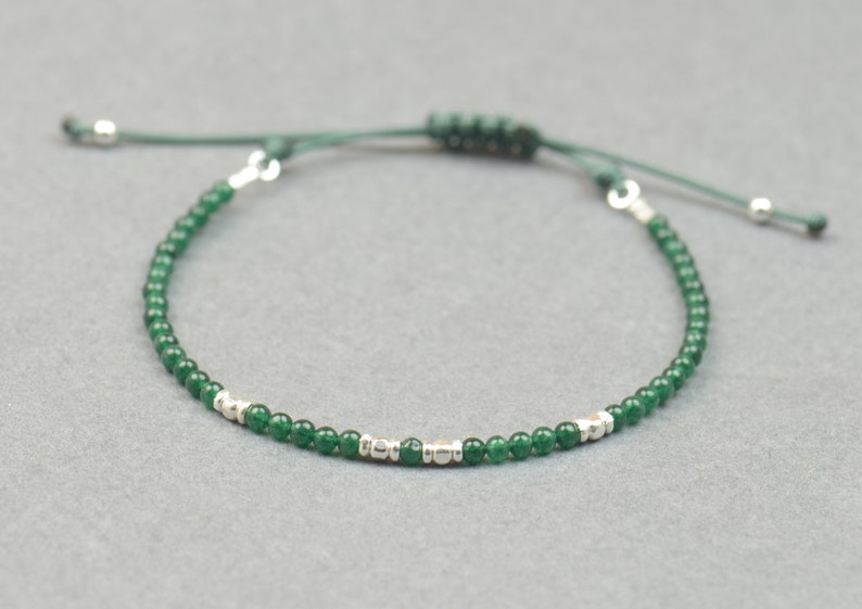 Jade and Sterling silver bracelet.Adjustable Bracelet image 4