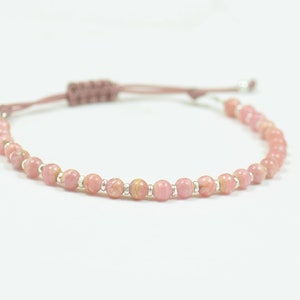 Rhodochrosite ans sterling silver bracelet,healing Energy properties.Jasper Chakra.Good Vibres.Pink Bracelet