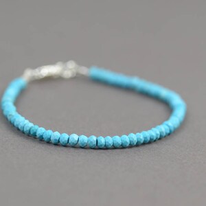 Turquoise faceted beads bracelet image 1