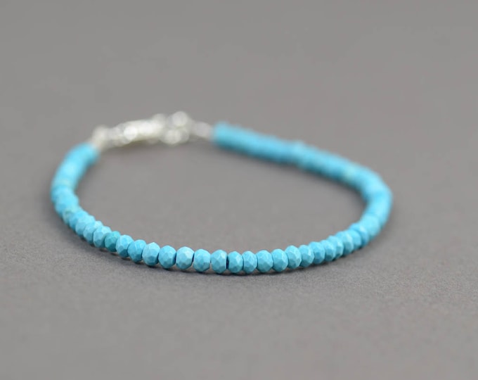 Turquoise faceted  beads bracelet