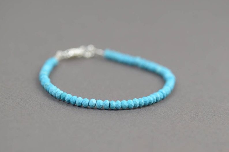 Turquoise faceted beads bracelet image 1