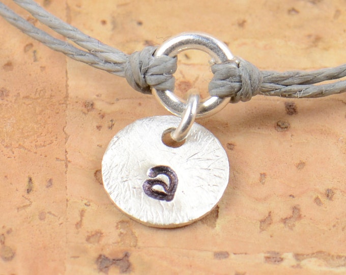 Stamped Initial sterling silver personalized bracelet