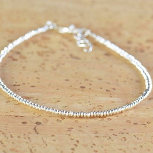 Sterling silver hoops beads  bracelet