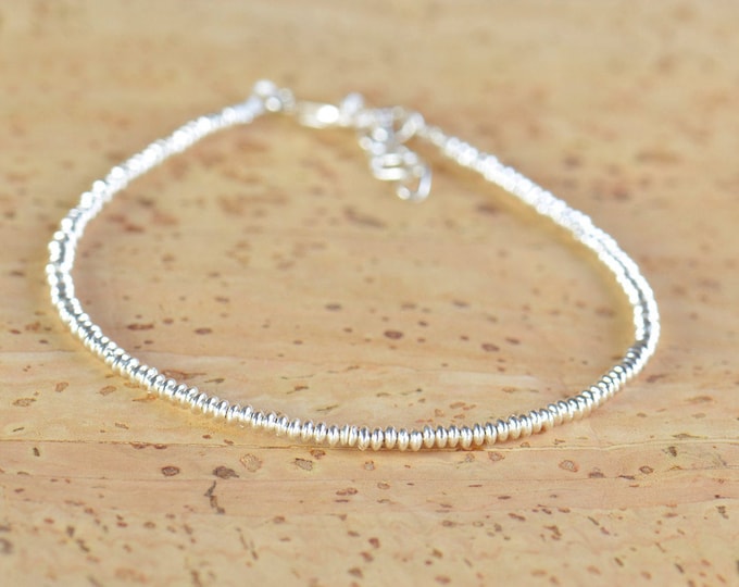 Sterling silver hoops beads  bracelet