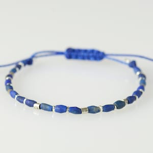 Sterling silver and Lapis lazuli bracelet image 1