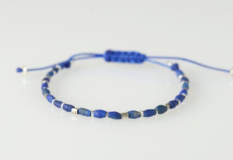 Sterling silver and Lapis lazuli bracelet image 1